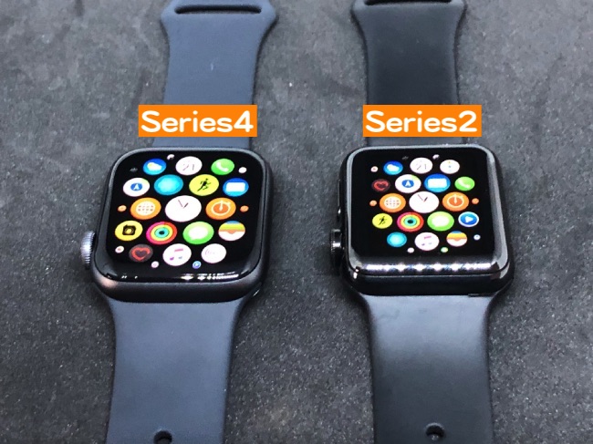 Apple Watch Seriesのホーム画面比較