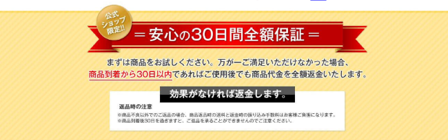 バタフライアブス公式サイトの全額保証