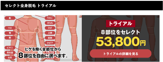 ゴリラクリニックセレクト全身脱毛